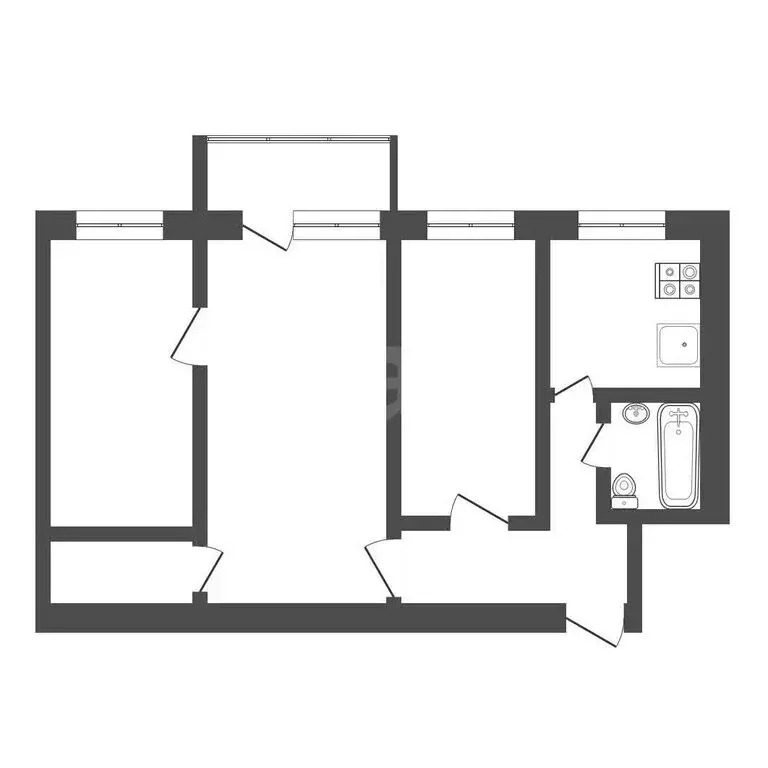 3-комнатная квартира: Узловая, улица Горького, 24 (57 м) - Фото 1