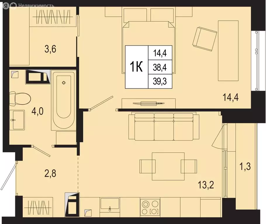 Квартира-студия: Московская область, городской округ Подольск, деревня ... - Фото 1