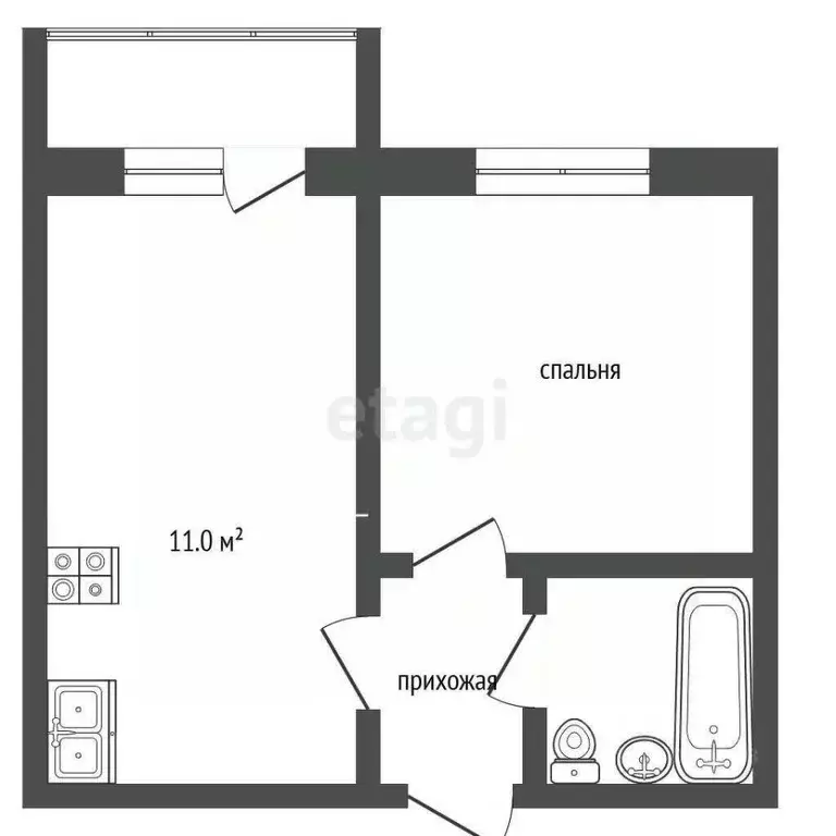 1-к кв. Владимирская область, Муром Заводская ул., 5 (35.5 м) - Фото 2
