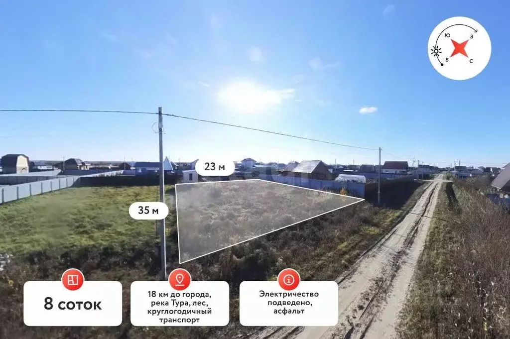 Участок в Тюменская область, Тюменский муниципальный округ, д. ... - Фото 1