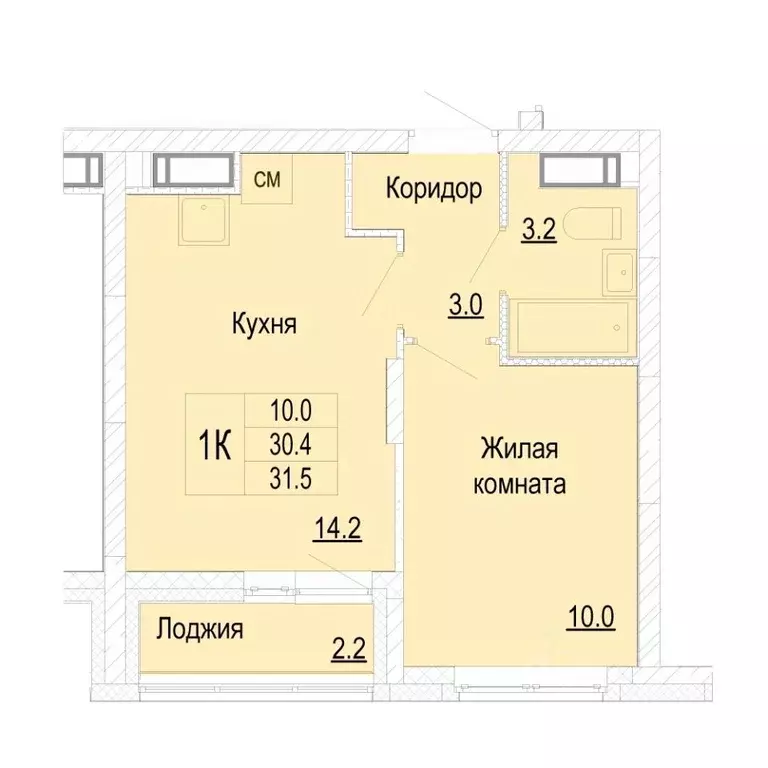 1-к кв. Нижегородская область, Нижний Новгород Кузнечиха Город жилой ... - Фото 1