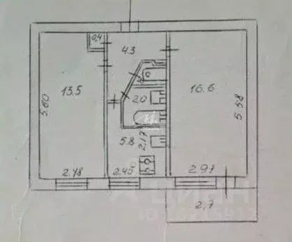 2-к кв. Севастополь просп. Октябрьской Революции, 43 (42.0 м) - Фото 2