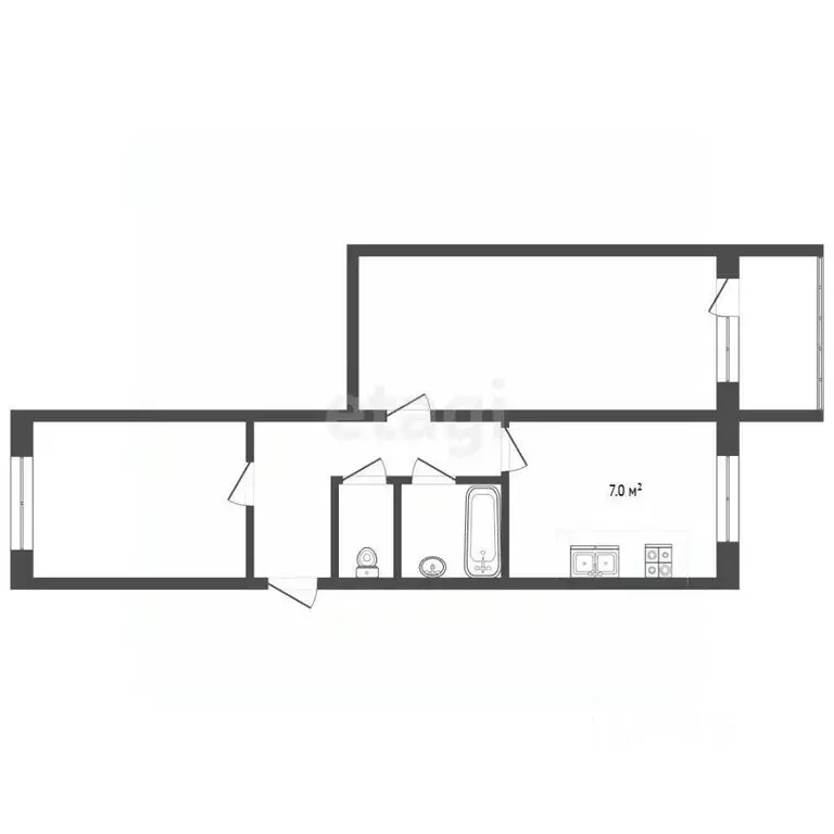 2-к кв. Нижегородская область, Нижний Новгород ул. Гаугеля, 10 (44.7 ... - Фото 2
