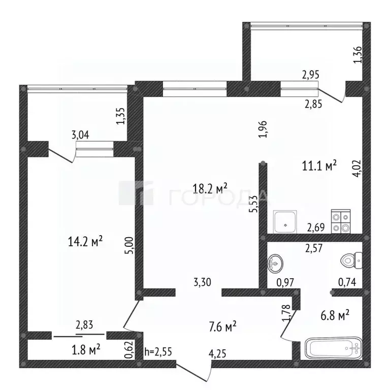 Комната Алтайский край, Барнаул Восточный мкр, ул. Декабристов, 6А ... - Фото 1