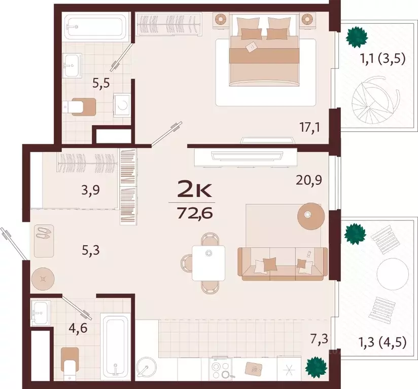 2-к кв. Крым, Ялта ул. Спендиарова, 5 (72.6 м) - Фото 1