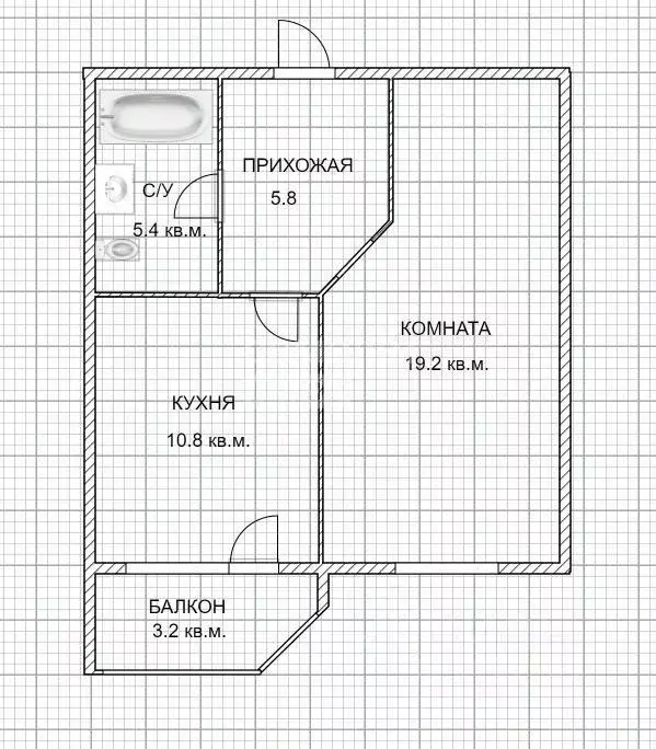 1-к кв. Брянская область, Брянск ул. Челюскинцев, 11 (41.3 м) - Фото 1