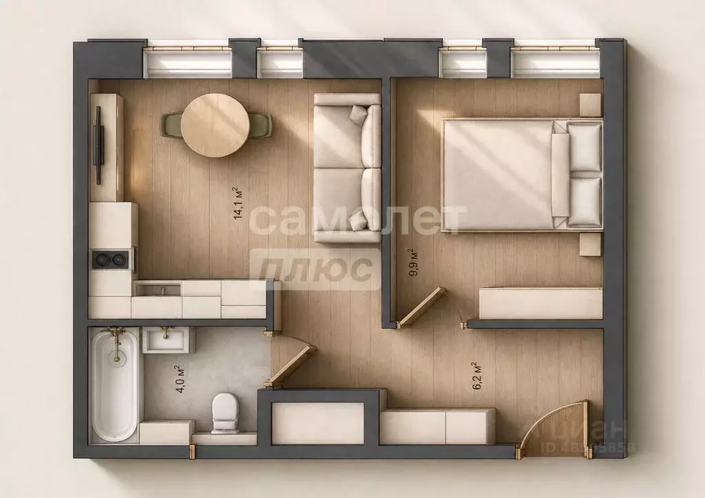 2-к кв. Москва Новоостаповская ул., 16к1 (35.0 м) - Фото 2