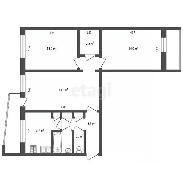 3-к кв. Мордовия, Саранск Севастопольская ул., 88 (64.1 м) - Фото 2