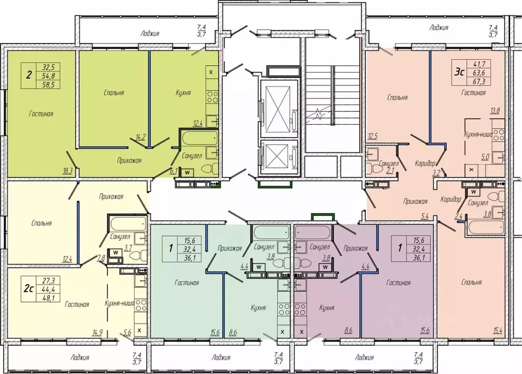 2-к кв. Кемеровская область, Кемерово просп. Притомский, 30А (58.5 м) - Фото 2