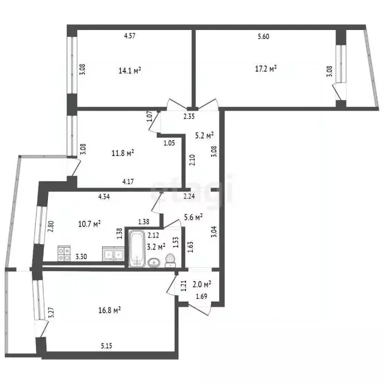 4-к кв. Калининградская область, Калининград Воскресенская ул., 3 ... - Фото 2