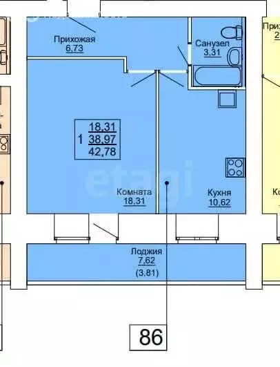 1-комнатная квартира: Пермь, Сокольская улица, 10Б (42.9 м) - Фото 0