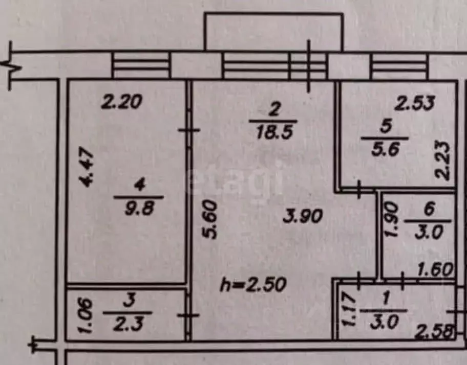 2-к кв. Иркутская область, Иркутск ул. 5-й Армии, 37 (42.3 м) - Фото 2