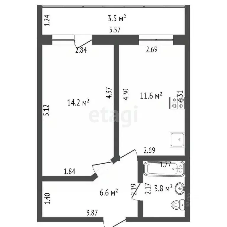 1-к кв. Марий Эл, Йошкар-Ола Зеленая ул., 1В (39.58 м) - Фото 1