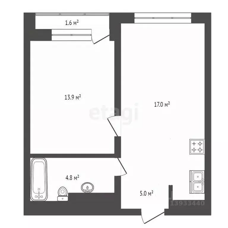1-к кв. Тюменская область, Тюмень ул. Газовиков, 40 (42.3 м) - Фото 1