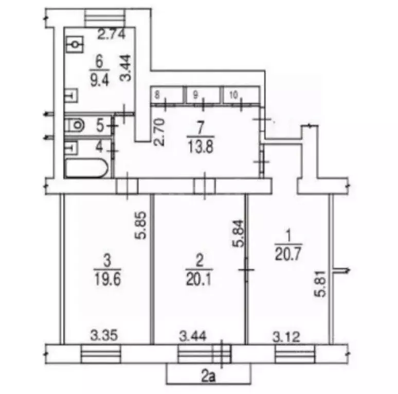 3-к кв. Москва ул. Марии Ульяновой, 7 (90.0 м) - Фото 1