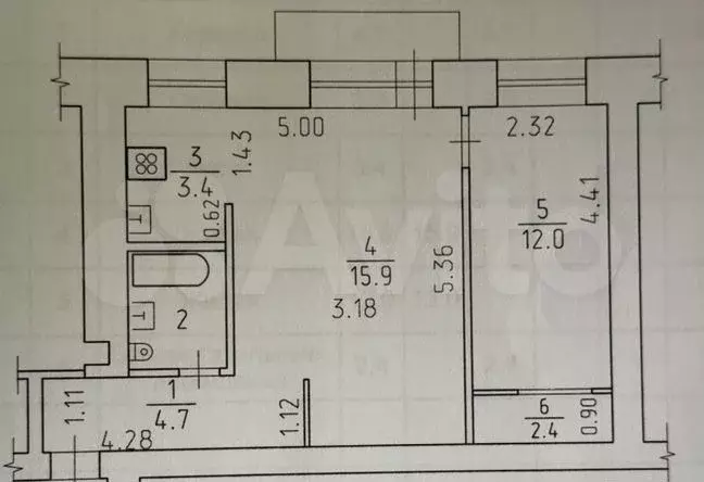 2-к. квартира, 43,9 м, 5/5 эт. - Фото 0