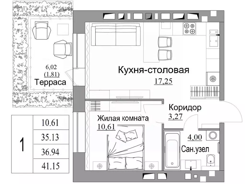 1-к кв. Калужская область, Калуга Жилыеы Острова кв-л,  (36.94 м) - Фото 0