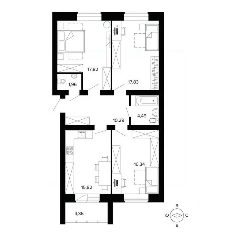 4-к кв. Свердловская область, Березовский ул. Победы, 9 (88.9 м) - Фото 2
