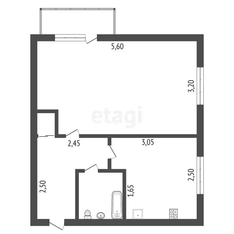1-комнатная квартира: Благовещенск, улица Чайковского, 49 (31.3 м) - Фото 0