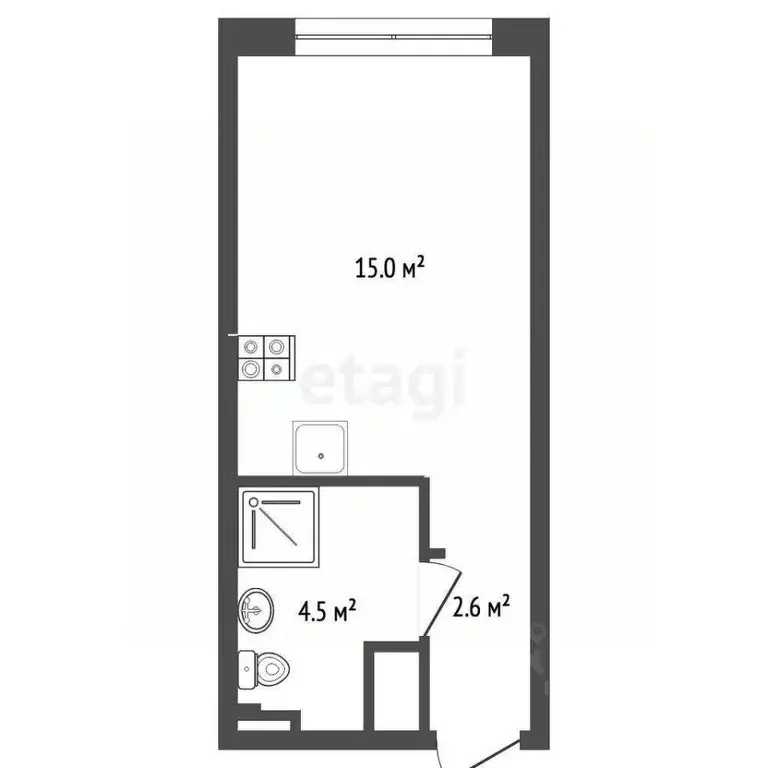 Студия Свердловская область, Екатеринбург ул. Победы, 102 (20.2 м) - Фото 1