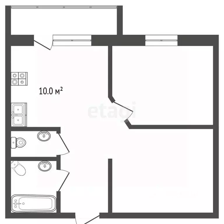 1-к кв. Московская область, Раменское Красноармейская ул., 25а (45.0 ... - Фото 2