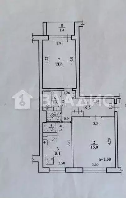 2-к. квартира, 47 м, 1/5 эт. - Фото 0