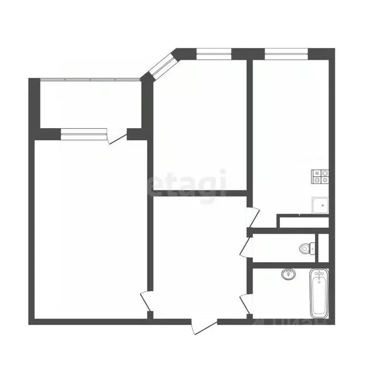 2-к кв. Московская область, Дмитров ул. Спасская, 6А (67.9 м) - Фото 2