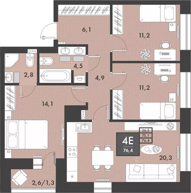 3-к кв. Забайкальский край, Чита ул. Генерала Белика, 3 (76.7 м) - Фото 0
