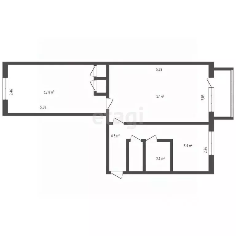 2-к кв. Кемеровская область, Междуреченск ул. Лазо, 31 (43.0 м) - Фото 1