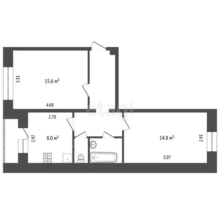 2-комнатная квартира: Томск, Алтайская улица, 87 (49.9 м) - Фото 1