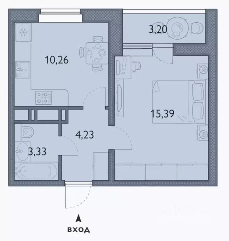 1-к кв. Брянская область, Брянск просп. Станке Димитрова, 67к7 (34.3 ... - Фото 1