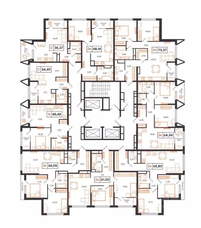Студия Тюменская область, Тюмень ул. Бориса Прудаева, 7 (36.27 м) - Фото 2