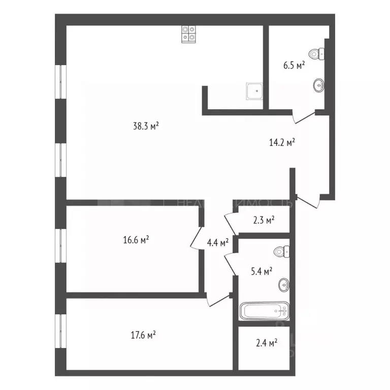 3-к кв. Тюменская область, Тюмень ул. Республики, 204к3 (107.0 м) - Фото 2