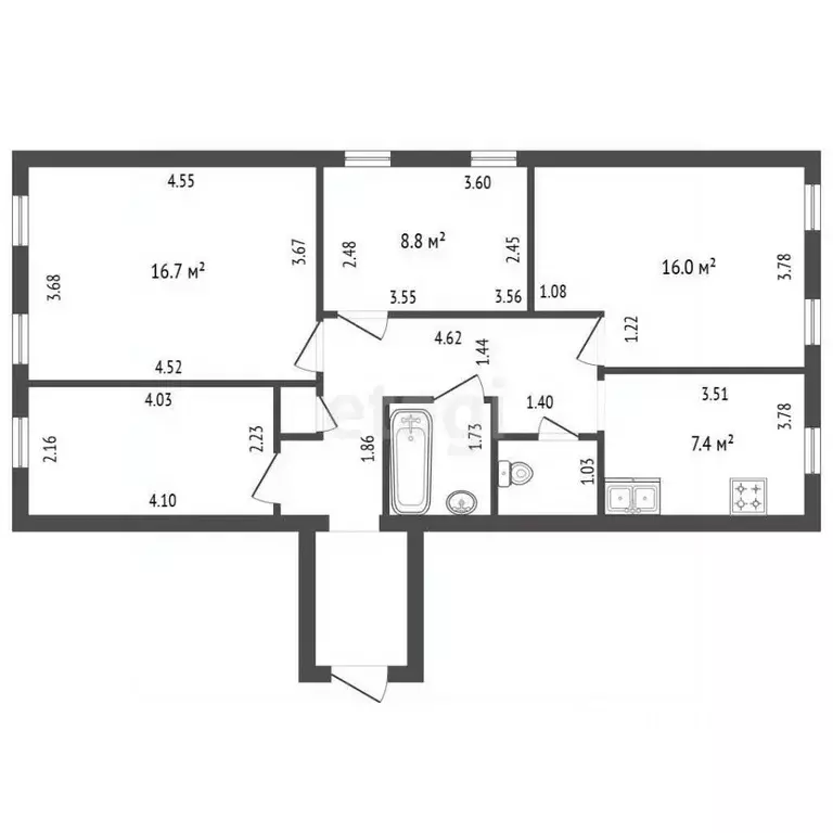 4-к кв. Санкт-Петербург Полтавская ул., 14 (83.0 м) - Фото 1