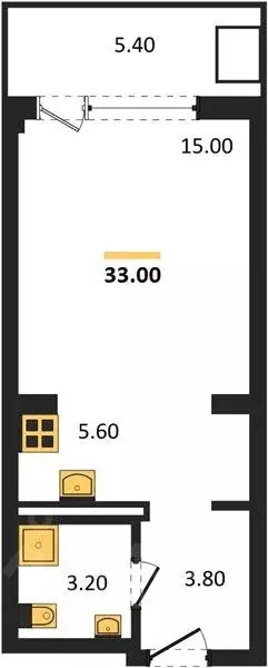 Студия Крым, Симферопольский район, Николаевка пгт ул. ... - Фото 2