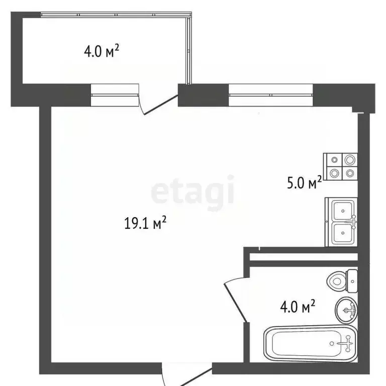 Студия Севастополь ул. Токарева, 18Дк1 (32.1 м) - Фото 1