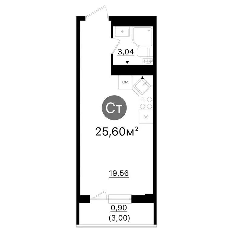 Квартира-студия: Самара, Промышленный район (23.5 м) - Фото 1