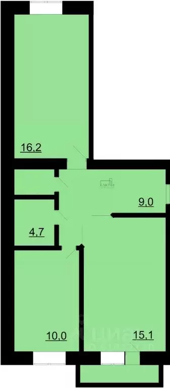 3-к кв. Башкортостан, Белорецк ул. Твердышева, 17/1 (74.2 м) - Фото 2