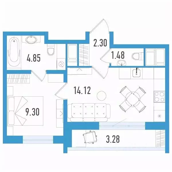 1-к кв. Санкт-Петербург ул. Маршала Казакова, 62к1 (33.03 м) - Фото 0