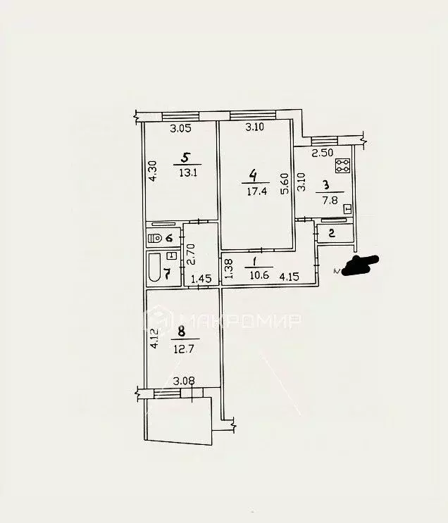 3-к кв. Орловская область, Орел Московское ш., 151 (66.6 м) - Фото 1