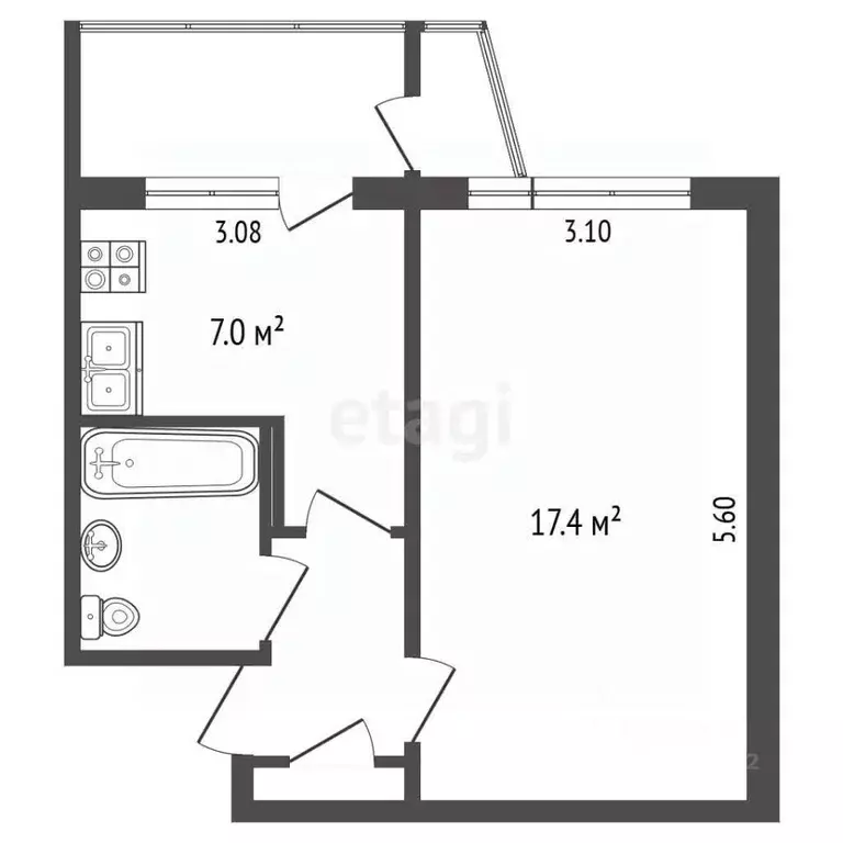 1-к кв. Камчатский край, Петропавловск-Камчатский ул. Виталия Кручины, ... - Фото 2