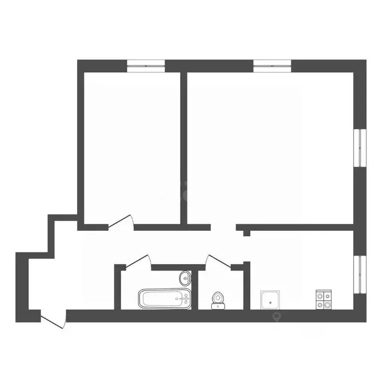2-к кв. Тульская область, Тула ул. Доватора, 9 (53.5 м) - Фото 2