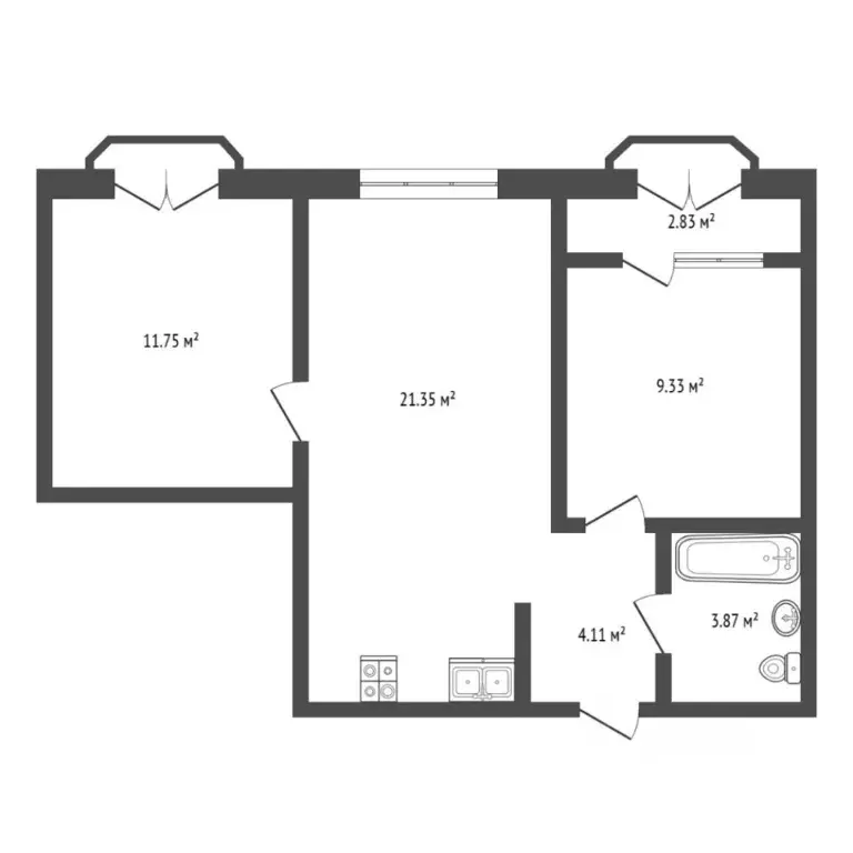 2-к кв. Тюменская область, Тюмень ул. Фармана Салманова, 1 (49.0 м) - Фото 2