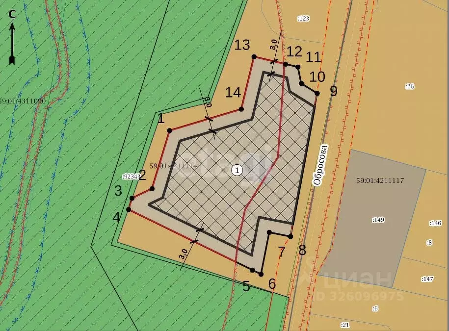 Участок в Пермский край, Пермь ул. Обросова (12.0 сот.) - Фото 2