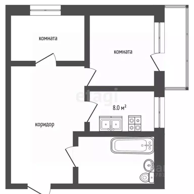 2-к кв. Московская область, Луховицы ул. Тимирязева, 6 (38.2 м) - Фото 1