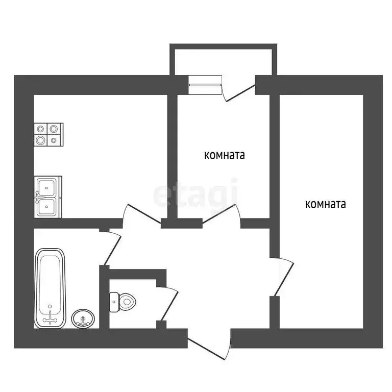 2-комнатная квартира: Ялуторовск, Северная улица, 88А (50 м) - Фото 1