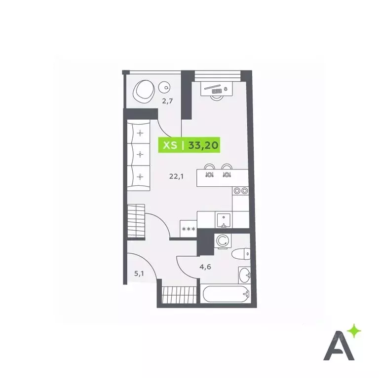 Студия Санкт-Петербург бул. Головнина, 6к1 (33.2 м) - Фото 0