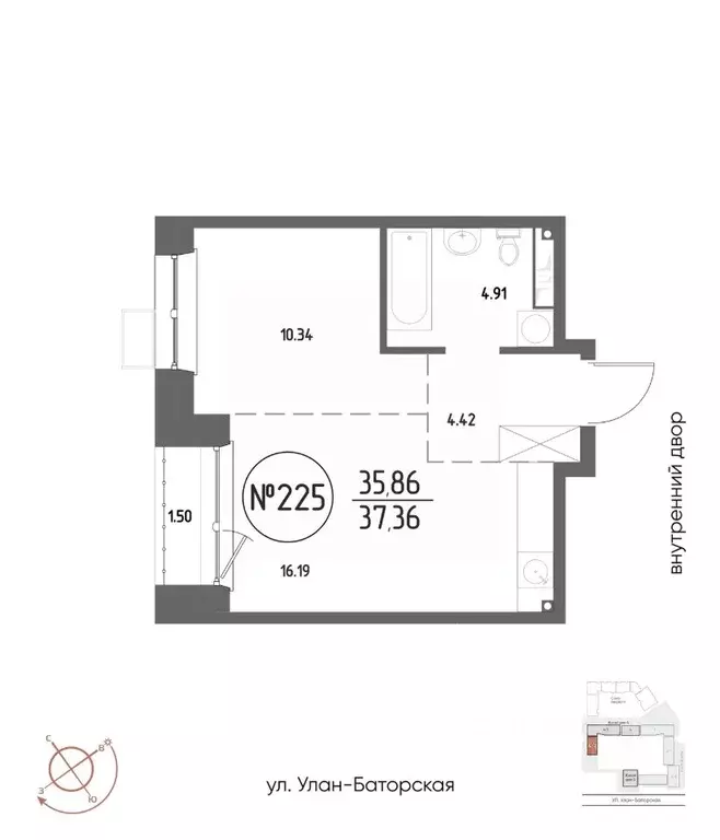 1-к кв. Иркутская область, Иркутск Макс жилой комплекс (37.36 м) - Фото 1