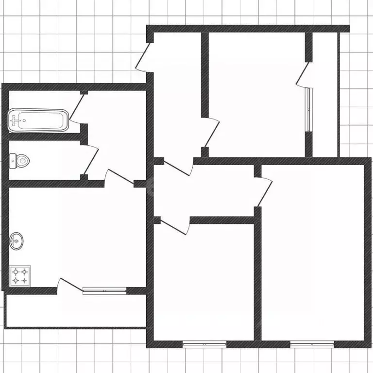 3-к кв. Белгородская область, Белгород Преображенская ул., 132 (64.0 ... - Фото 1