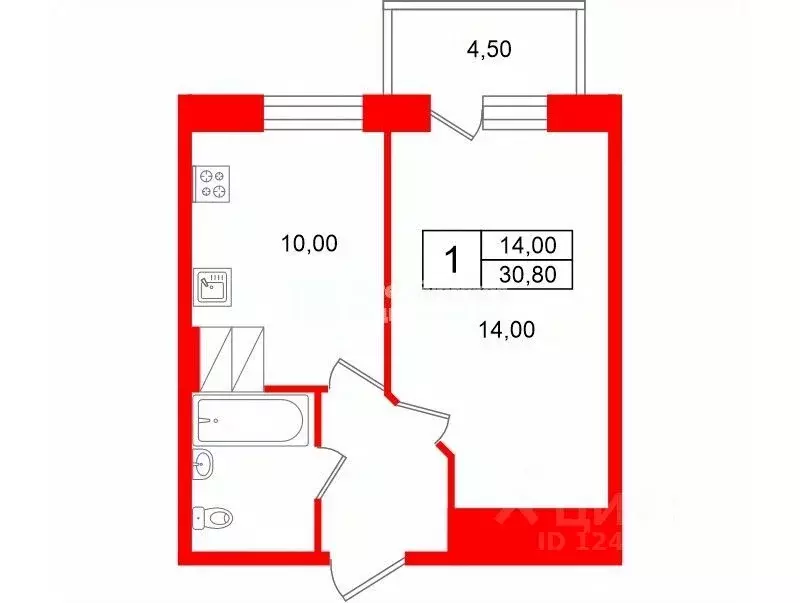 1-к кв. Ленинградская область, Всеволожский район, Заневское городское ... - Фото 2